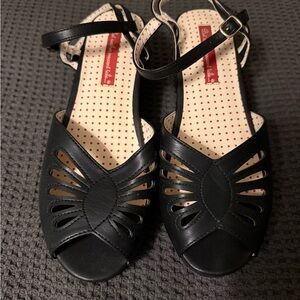 Elegant Black Cutout Sandals